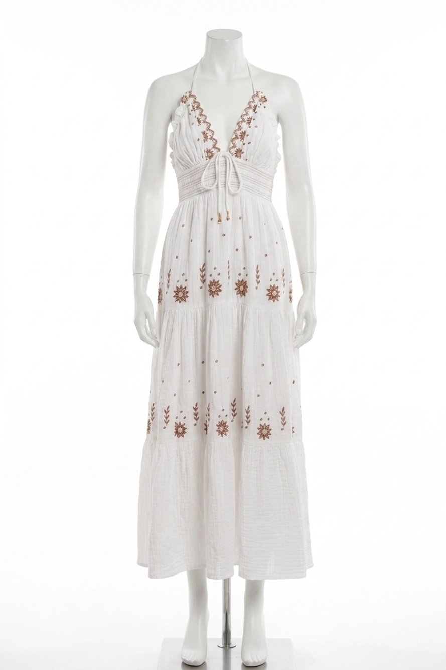 NEW ELAN delaney maxi dress in white